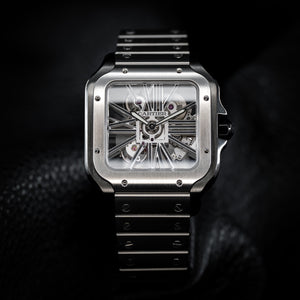 Santos De Cartier Skeleton Large Steel