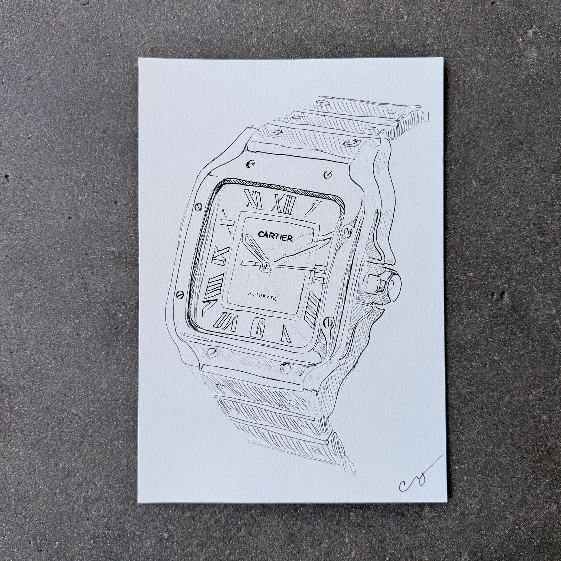 Cartier Santos, Original Illustration