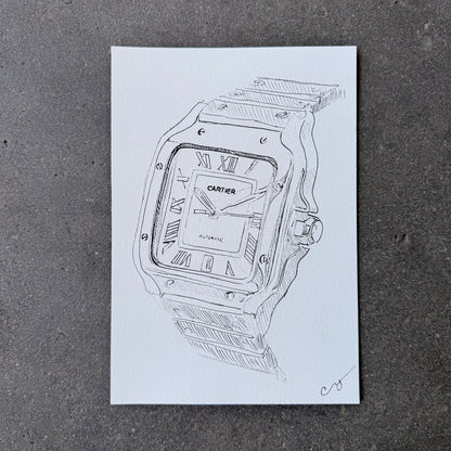 Cartier Santos, Original Illustration