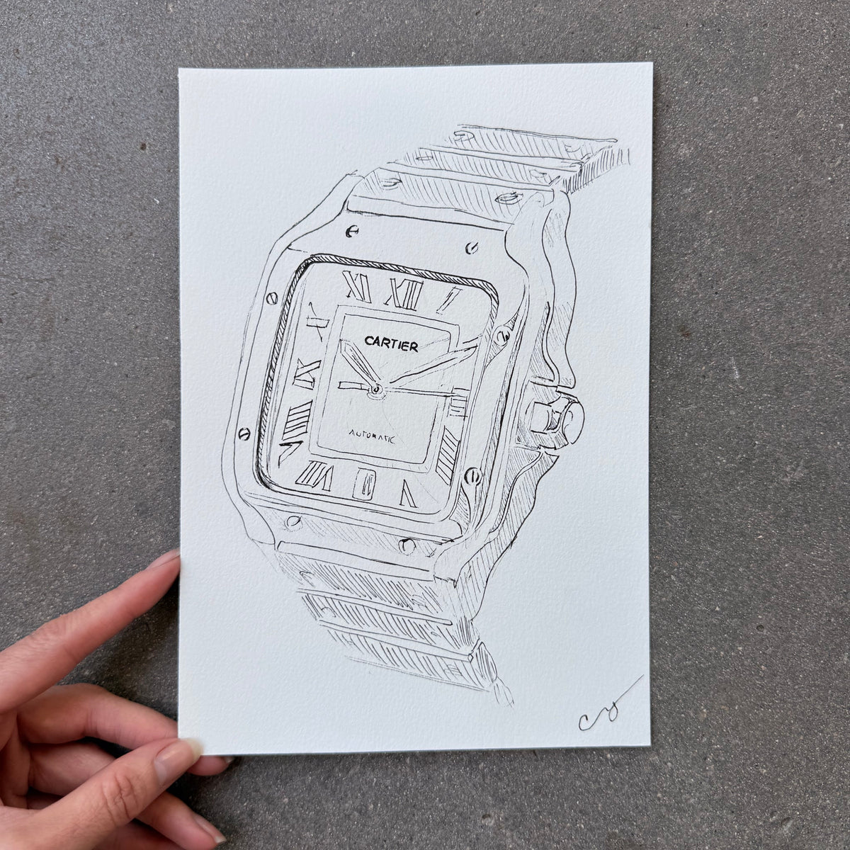 Cartier Santos, Original Illustration