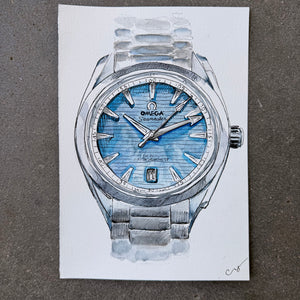 Omega Seamaster Aqua Terra, Original Illustration