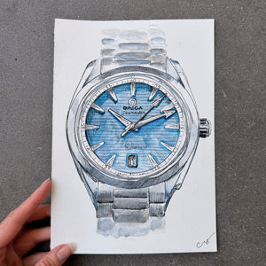Omega Seamaster Aqua Terra, Original Illustration