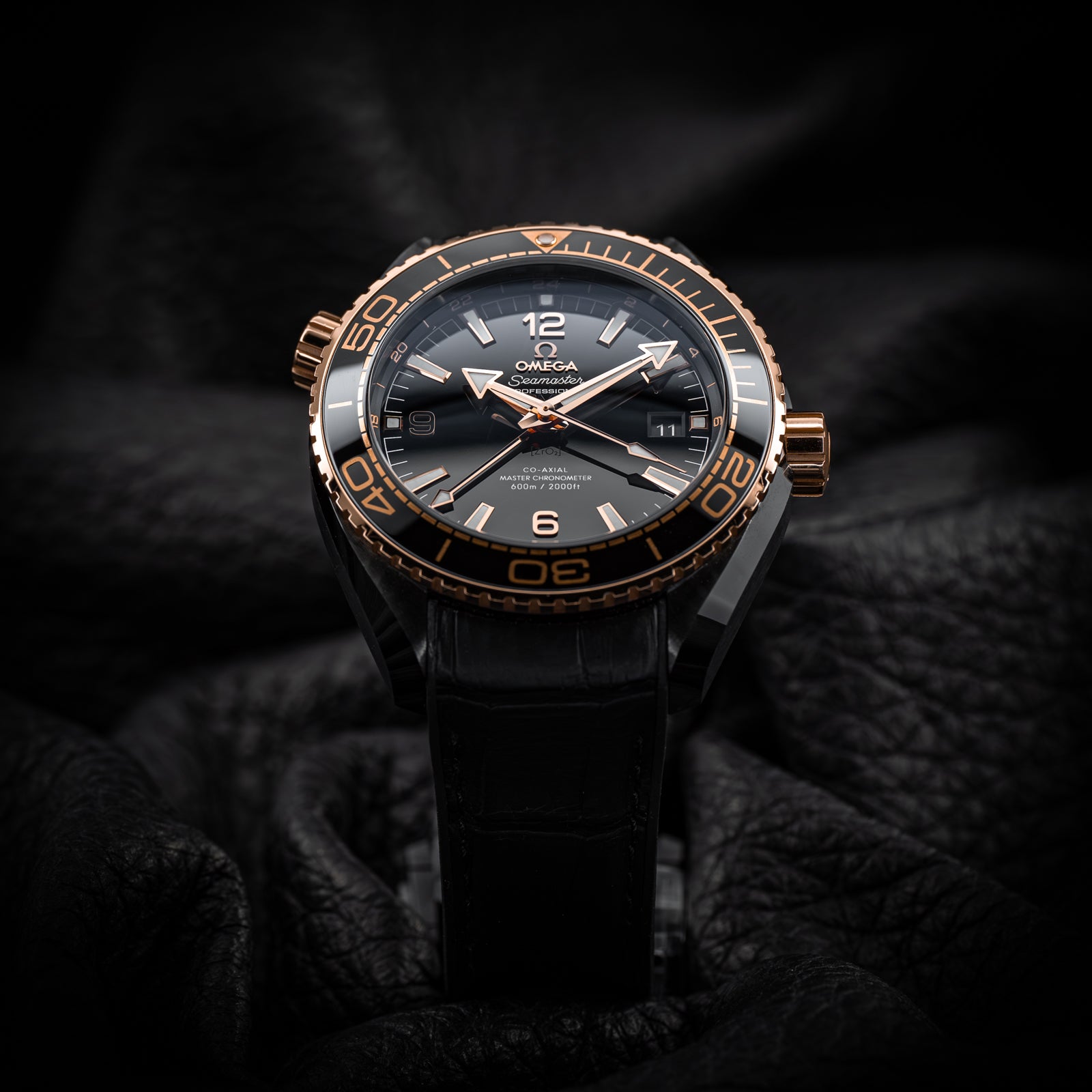 Omega Seamaster Planet Ocean 600M Black Ceramic Sedna Gold