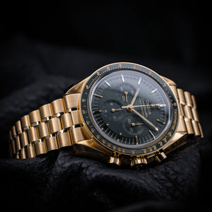 Omega Speedmaster Moonwatch Professional Gold Green Dial