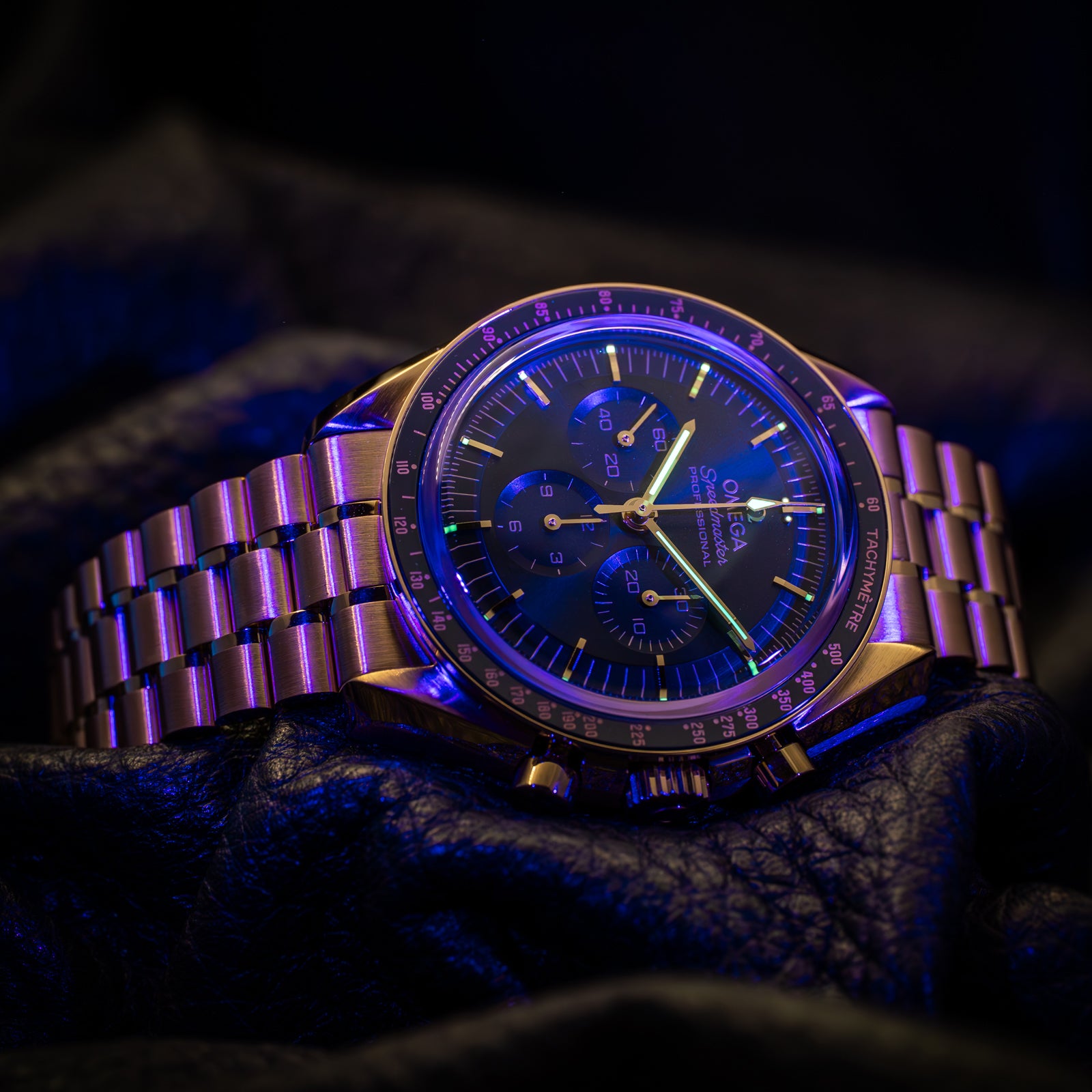 Omega Speedmaster Moonwatch Professional Gold Green Dial