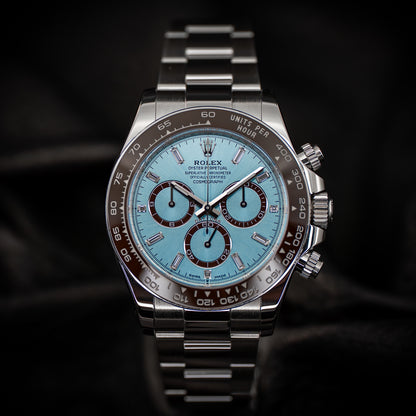 Rolex Cosmograph Daytona Platinum Ice Blue Baguette