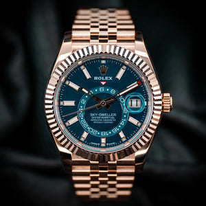 Rolex Sky-Dweller Everose Gold Blue Dial Jubilee