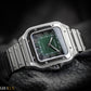 Cartier Santos Large Smoky Green Ombre Stainless Steel Watch WSSA0062 Complete Set