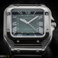 Cartier Santos Large Smoky Green Ombre Stainless Steel Watch WSSA0062 Complete Set