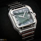 Cartier Santos Large Smoky Green Ombre Stainless Steel Watch WSSA0062 Complete Set