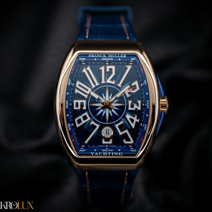 Franck Muller Vanguard Yachting Rose Gold Blue Dial 41mm V 41 SC DT 5N YACHT BL
