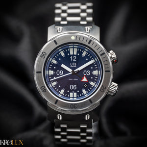 UTS München 4000M GMT Professional Diver Indigo Dial Steel Complete Set