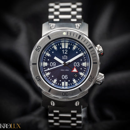 UTS München 4000M GMT Professional Diver Indigo Dial Steel Complete Set
