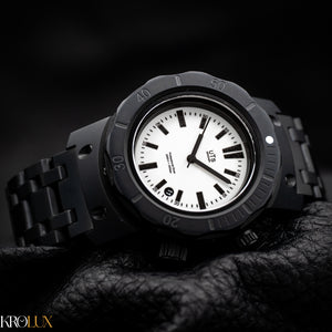 UTS München 3000M Professional Diver Full Black DLC White Luminous Dial Complete Set